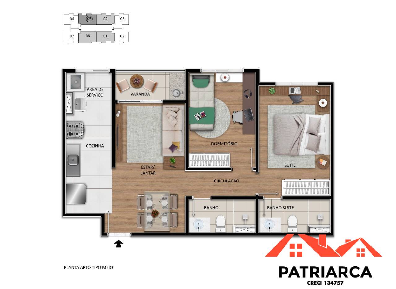 Apartamento à venda com 2 quartos, 55m² - Foto 8