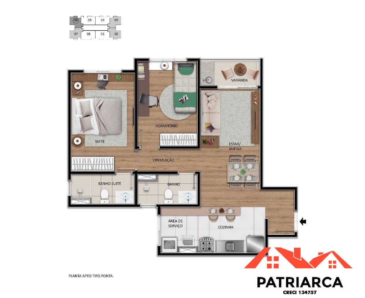 Apartamento à venda com 2 quartos, 55m² - Foto 9