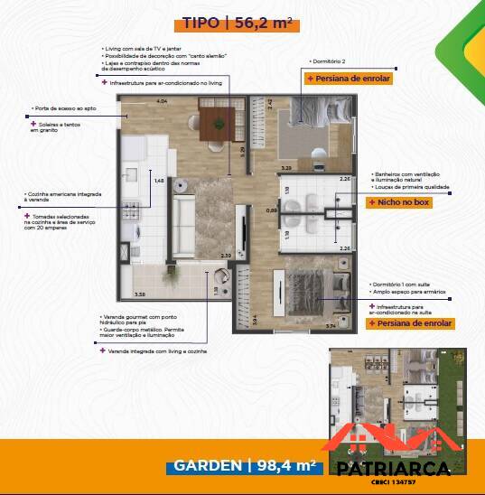 Apartamento à venda com 2 quartos, 58m² - Foto 4