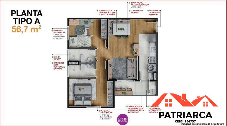 Apartamento à venda com 2 quartos, 50m² - Foto 21